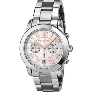 Michael Kors silver watch and rose gold watch 42mm